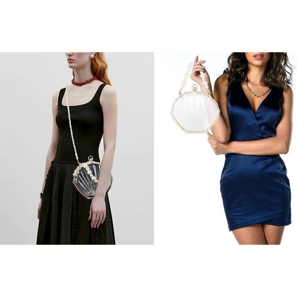 Women Seashell Clutch Acrylic Crossbody Evening Bag Top-Handle Gift main image 7